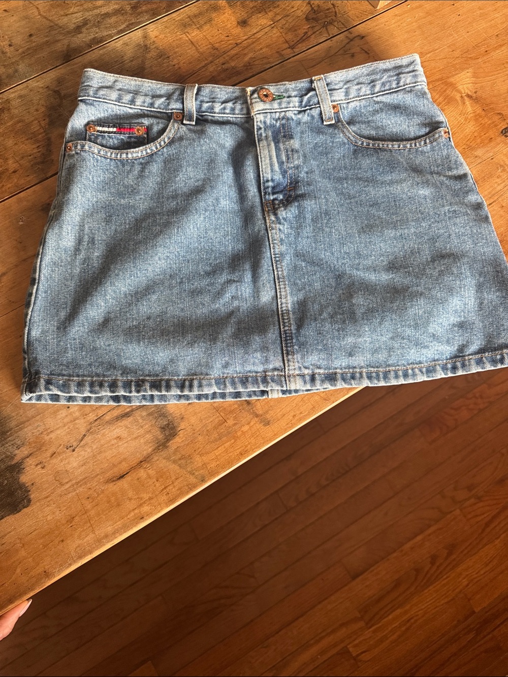 Tommy Hilfiger Light Blue Denim Mini Skirt